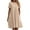 Khaki, variant on Meichang Cotton Linen Dresses for Women Short Sleeve Crew Neck Tiered Dresses Solid Loose Fit Mini Dresses Flowy Summer Dresses Casual Work Dresses with Pockets Wine S