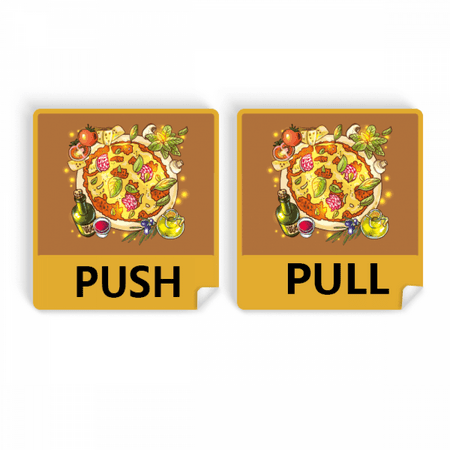 

Vegetable Pizza Italy Foods Tea Push Pull Door Sign Vinyl Stickers Shop