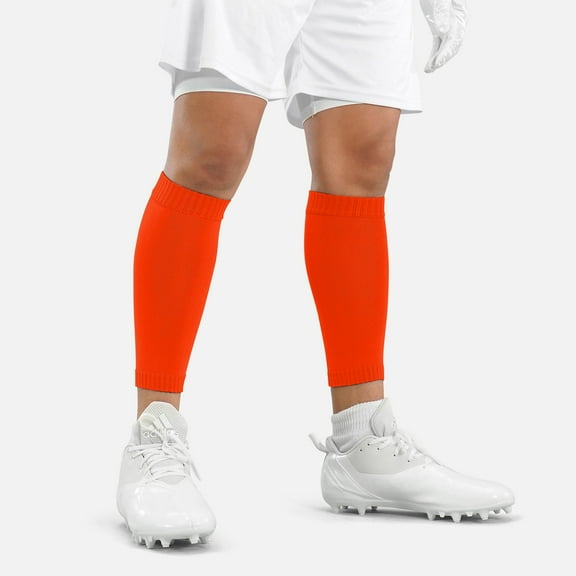 Hue Orange Knitted Compression Calf Sleeves