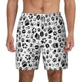 thumbnail image 2 of Picia Black Footprints pattern Mens Swim Trunks with Compression Liner Stretch Beach Shorts Quick Dry with Zipper Pockets No-Chafing Board Shorts-Large, 2 of 9