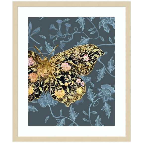 Amanti Art Nesting Butterfly I Wood Framed Wall Art Print