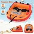 thumbnail image 3 of Gymax 2 Person Inflatable Towable Tubes for Boating Water Tubes for Boats to Pull, 3 of 10