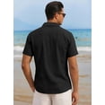 thumbnail image 3 of RICHCOIN Men's Button Down Shirts Short Sleeve Casual Summer Beach Vacation Wedding Shirt with Pocket, 3 of 7