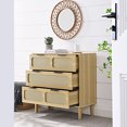 thumbnail image 4 of Yardi Yard Natural Wood Storage Cabinet Dresser, 3 Drawers with Rattan Doors, Elegant Chest of Drawers, 4 of 12