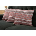 thumbnail image 5 of Ambesonne Art Throw Pillow Cover 4 Pack, Ukranian Ornate Borders, 24", Vermilion Black White, 5 of 5