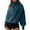 oversized hooded pullover - Blue, variant on uvwlwu Womens High Collar Half Zip Bubble Cuff Hoodie Kangaroo Pocket Oversized Soft Casual Athleisure Pullover Sweatshirt,S