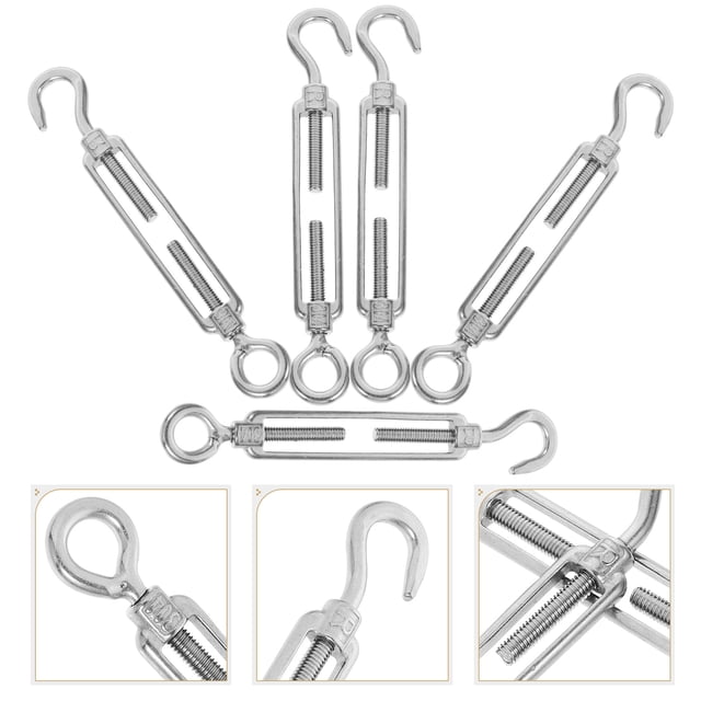 KONTONTY 5 Pcs Boucle de Direction en Fil d'Acier Inoxydable Argent pour Réglage de Corde