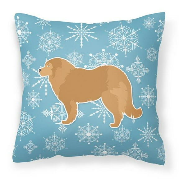 Winter Snowflake Dog Profile Art Fabric Decorative Pillow
