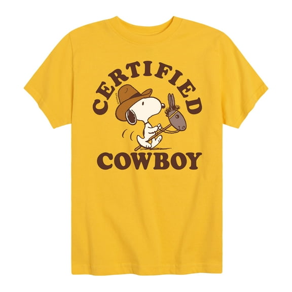 Peanuts - Snoopy Certified Cowboy - Toddler And Youth Short Sleeve Graphic T-Shirt