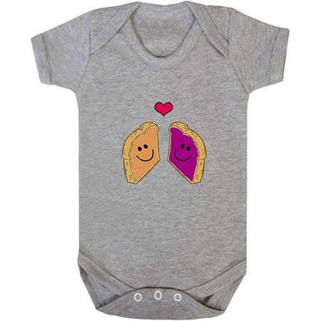

Peanut Butter And Jelly Toasts In Love Baby Bodysuit One Piece Oxford Gray 24 Months