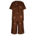 thumbnail image 6 of HomeGardon Two Piece Linen Sets for Women Tops Set Vacation Home Linen Printing Short Sleeves and Trousers, 6 of 9