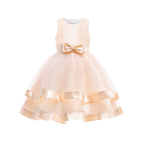 Vestido de Niña sin Mangas Champán Vestido de Gala Boda Fiesta Certamen 6 Años