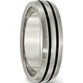 thumbnail image 4 of Titanium Enameled Grooved 6mm Satin Band (Size 7.5) Made In China tb340-7.5, 4 of 5