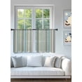 thumbnail image 4 of Sheer Curtains 45 Inch Length 2 Panels Set for Kitchen, Light Blue Striped Semi Sheer Curtains for Windows, Farmhouse Thin Line Modern Abstract Art Voile Window Treatments Rod Pocket Curtain, 4 of 7
