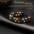 thumbnail image 2 of Pulsera de triple protección, auténtica pulsera de cuentas de obsidiana negra y hematita de ojo de tigre de 0.315 in para hombres y mujeres, pulseras curativas de joyería de cristal que traen suerte,, 2 of 5