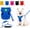 Blue, variant on Dog Collar and Leash Set with Bowtie, Soft & Cute Puppy Collar, Cotton Puppy Collar with Adjustable Metal Buckle for Small, Medium Dog (White, Size M: Neck 13"-22")