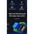 thumbnail image 6 of WB2-01M Single Relay Module 5V WIFI Bluetooth Wireless IoT Development Board Module for Smart Home Applications,1 * Relay Module Kit,Blue, 6 of 7