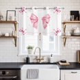 thumbnail image 2 of Valentine's Day Kitchen Curtains Window Panels, Pink Bowknot Ribbon Modern Minimalist Art Insulated Window Treatment Curtain, Grommet Curtains for Bedroom/Living Room/Bathroom, 2 Piece 27.5"Wx39"L, 2 of 8