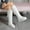 White, variant on LSLJS Women's Snow Boots, Winter College Style Women's Snow Cotton Bowknot Rhinestone Platform High Heel Boots
