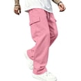 thumbnail image 2 of Evdexr Cargo Sweatpants Mens Baggy Drawstring Pants with Multiple Pockets Winter Fall Casual Work Joggers Wide Leg Straight Breathable Trousers L, 2 of 8