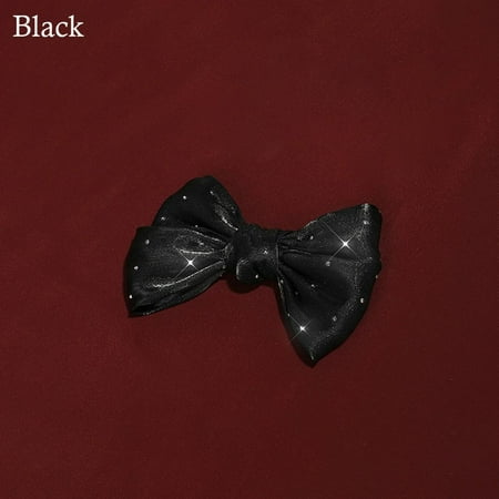 Manual Handmade Fabric Art Wedding Bride Bow High Heel Bow Shoes Charm Shoes Decorations Shoes Flower Jewelry Shoes Buckle Accessories BLACK