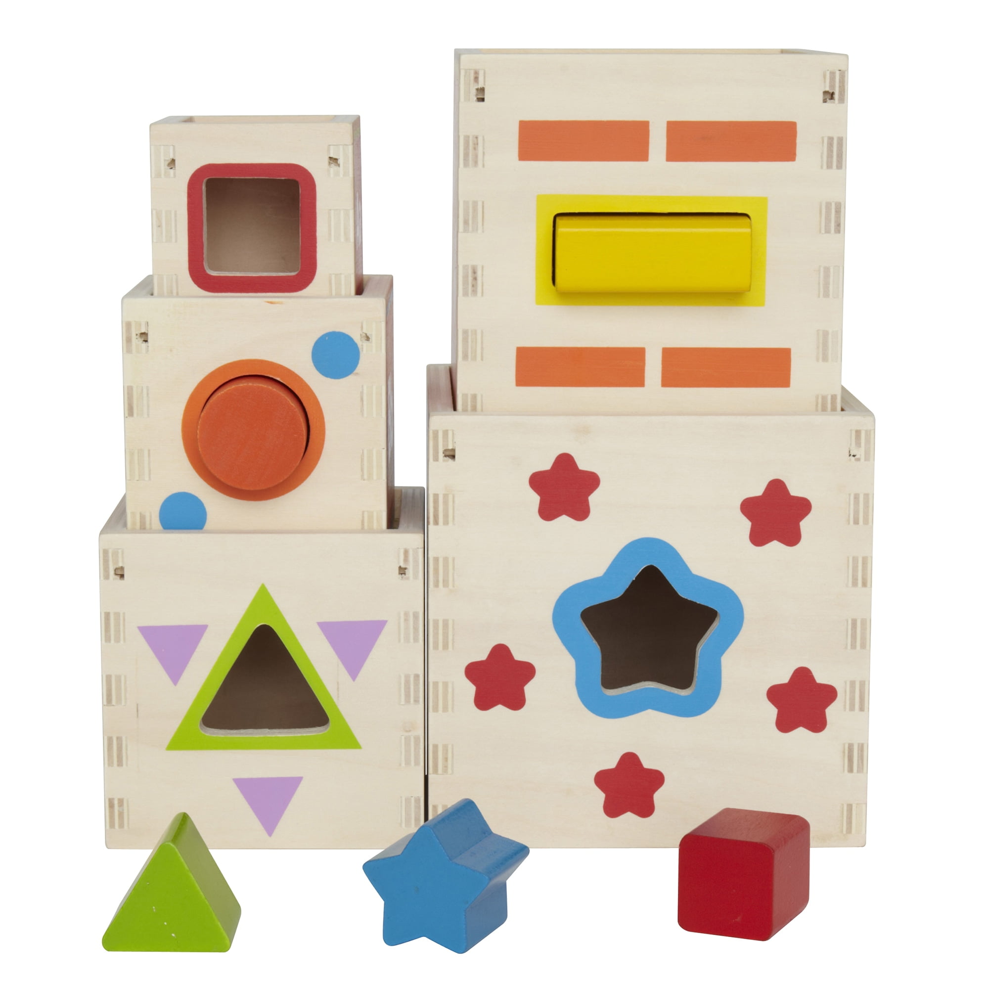 Hape Wooden Stackable Infant Children's Toy, Pyramid of Play