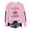 thumbnail image 1 of awzxde Chandails pour Femmes Décontractés Légers Col Rond Chandails Manches Longues Graphique de Football Imprimé Chandail Chandails Haut Blouse Rose,TTG, 1 of 4