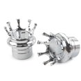 thumbnail image 3 of Par de cubiertas de tuercas para eje delantero de corona aptas para HARLEY Softail Srtster Road King cromadas, 3 of 4