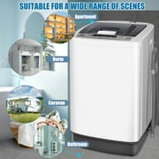 Adnoom Portable Washing Machine, 15.6lbs Fully Automatic Compact Washer, 10 Programs/8 Water Leve Washer and Dryer Combo with Dump Pump, Compact Laundry for Apartment, Dorm
