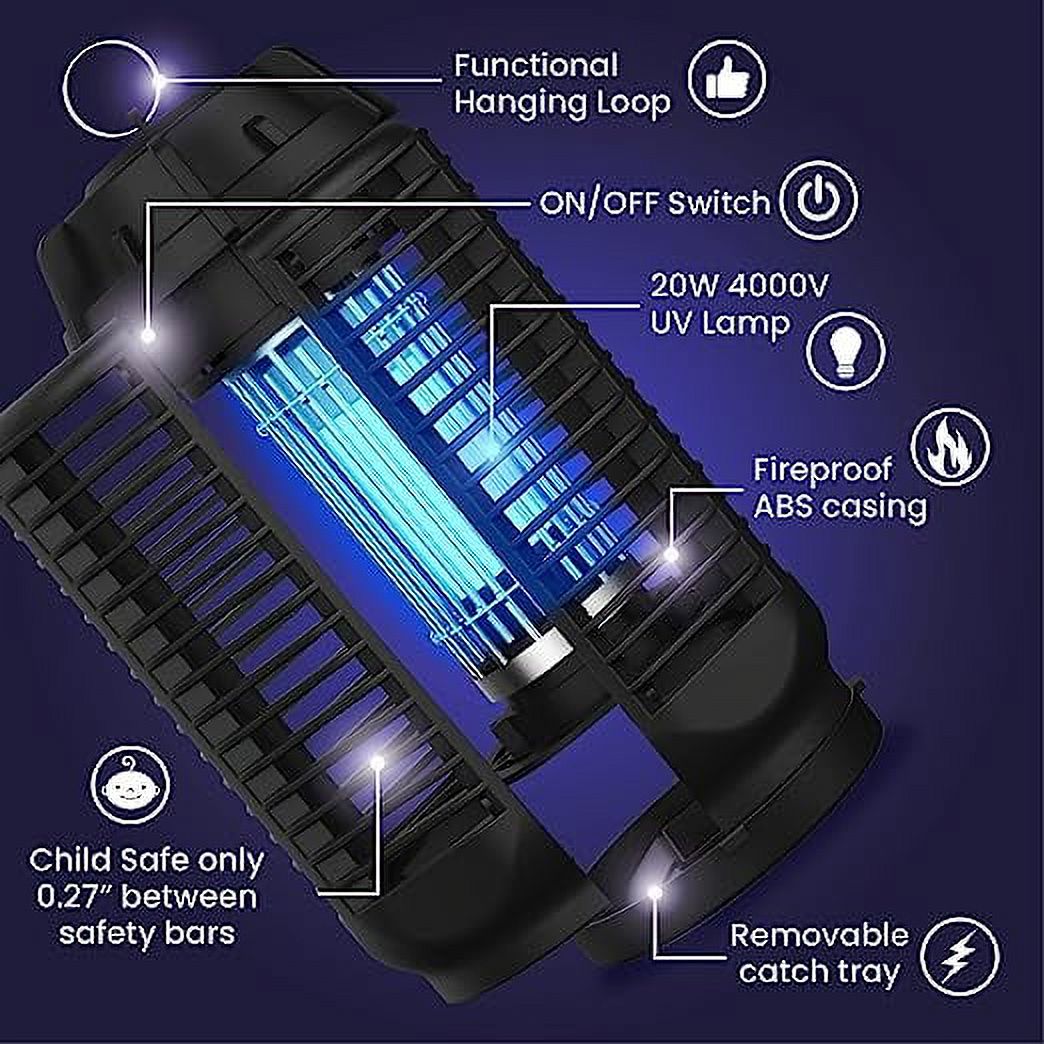 LiBa 4000V Electric Bug Zapper with LED Light, 20W Waterproof photo 4