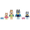 Bluey Figure 4-Pack, Family Beach Day Home 2.5-3 inch Multi-color Little Play Character Figures with Accessories