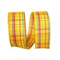 thumbnail image 1 of Reliant Ribbon 92577W-079-40K Breezeway Plaid Value Wired Edge Ribbon - Yellow - 2.5 in. x 50 yards, 1 of 1