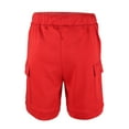 thumbnail image 2 of Kidsy Boys Casual Beach Cargo Shorts – Soft Cotton, Pull-On/Drawstring Closure, Two Pockets, Crimson, 5, 2 of 6