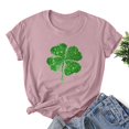 thumbnail image 2 of Besolor T-Shirts de la Saint-Patrick pour Femmes Col Rond Manches Courtes Basiques T-Shirts Graphiques Shamrock Hauts de Festival, 2 of 3