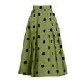 thumbnail image 5 of LWavelet Polka Dot Flared Midi Skirt Women Daily Casual Flowy Stylish Versatile Bottoms Green S, 5 of 5