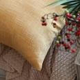 thumbnail image 3 of Phantoscope Textural Faux Linen Series Square Decorative Throw Pillow Cusion for Couch, 22" x 22", Yellow, 2 Pack, 3 of 6