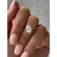 thumbnail image 3 of Solitaire Brilliance Oval Moissanite Engagement Solitaire Ring, 2.50CT Hidden Halo 10k Yellow Gold, Ring Size 5, 3 of 8