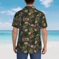 thumbnail image 4 of Fuzoiu Camouflage Skulls Print Hawaiian Shirt for Men, Summer Beach Casual Short Sleeve Button Down Shirts, Men’s Beach Summer Shirts with Pocket,Medium, 4 of 7
