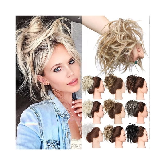 Messy Elastic Bun Hair Piece Synthetic Tousled Updo Faux Hair Scrunchie Ponytail Hairpieces