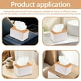 thumbnail image 7 of 2 Pack Plastic Tissue Box Cover, White Rectangle Dryer Sheet Holder, Decorative Tissue Dispenser Container for Bathroom Laundry Decor Car Toilet Drawer Kitchen, 7 of 7