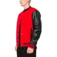thumbnail image 3 of Victorious Men's Essential Melton Varsity Jacket Red/Black JK5073 X-Large, 3 of 4