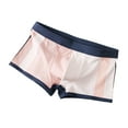 thumbnail image 2 of rygai Men Panties U Convex Color Block Stretch Elastic Waist Mid Rise Sexy Underwear Shorts Underpants Men Clothing,Pink,2XL, 2 of 8