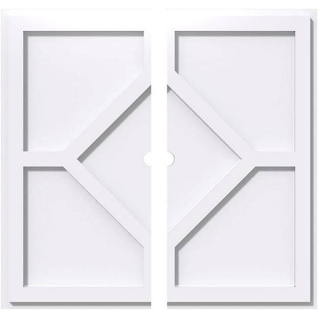 Ekena Millwork CMP40EY2-02000 40 in. OD x 2 in. ID Square Embry Architectural Grade PVC Contemporary Ceiling Medallion - 2 Piece