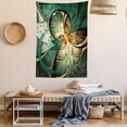 thumbnail image 2 of Fractal Tapestry, Computer Art Featured Surreal Flowers Dreamy Imaginary Creative Concept, Wall Hanging for Bedroom Living Room Dorm Decor, 40W X 60L Inches, Jade Green Orange, by Ambesonne, 2 of 5