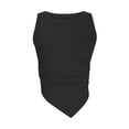 thumbnail image 4 of Wiyuqeen Women's Asymmetrical Hem Slim Fit Crop Tank Tops Casual Sleeveless Round Collar T-shirts Basic Solid Tight Vests, 4 of 5