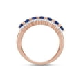 thumbnail image 5 of AFFY 0.70CT Blue Sapphire With White Natural Diamond Wedding Band Ring in 14k Rose Gold over Silver-5, 5 of 7
