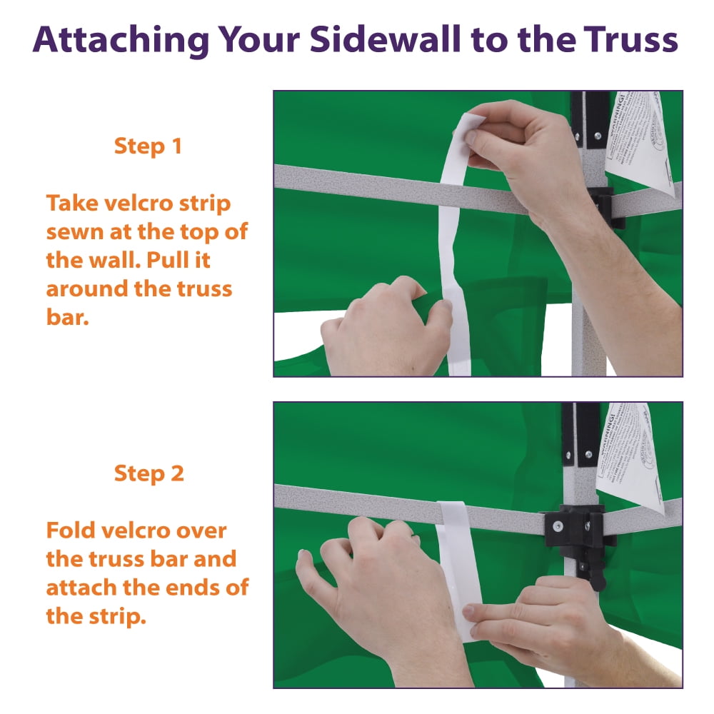 Impact Canopy 10’ x 10’ Green Outdoor Canopy Sidewalls,1 Solid and 1 Zipper Wall (2 Pack)