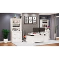 thumbnail image 5 of RoomAndLoft Wood Adjustable Height Sit-Stand Storage Desk & 2 Bookcases in White, 5 of 11