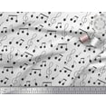 thumbnail image 2 of Soimoi White Modal Satin Fabric Notes Musical Instrument Print Sewing Fabric Yard 42 Inch Wide, 2 of 3