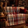 thumbnail image 3 of Autumn Plaid Living Room, Festive autumn celebration Scene, Warm Flannel Blanket for Living Room and Reading Nook with Detailed Artwork, Art Lovers autumn celebration Gift, Festive Home Decor, 3 of 9